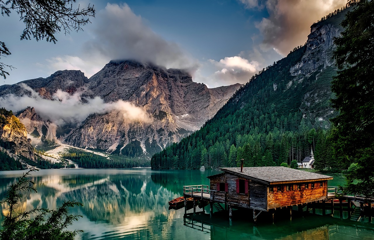 mountains, lake, house, lake house, alps, alpine, calm waters, water reflection, reflection, mirroring, conifers, conifer forest, italy, pragser wildsee, water, forest, landscape, woods, idyllic, nature, outdoors, valley, ravine, boathouse, cottage, countryside, rural, zoom background, house, forest, nature, nature, nature, nature, nature